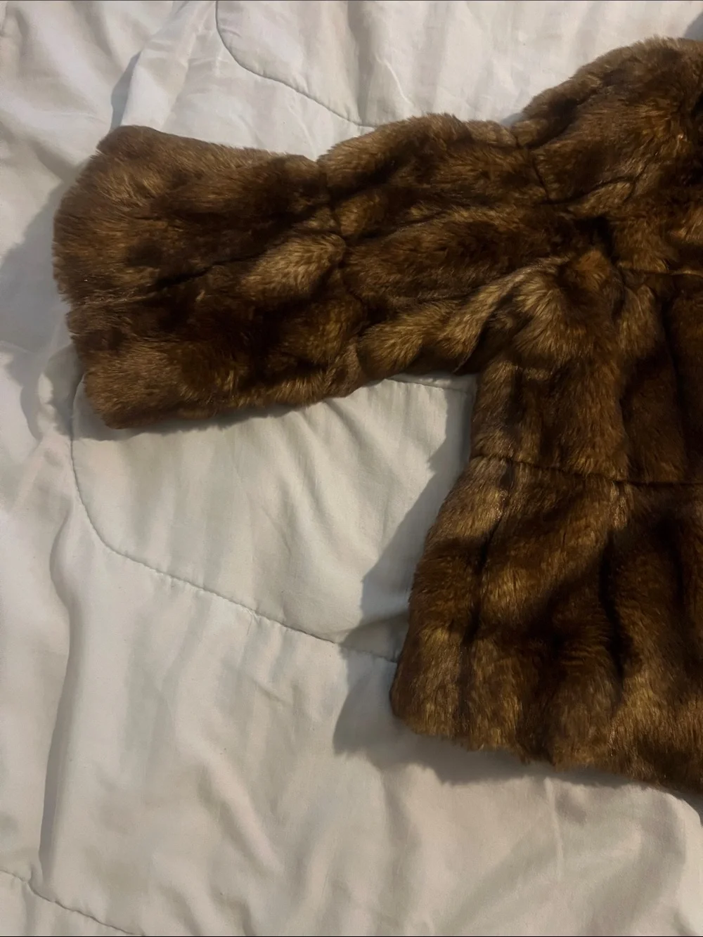 Women’s Brown Faux Fur Coat - Stylish Warm Jacket